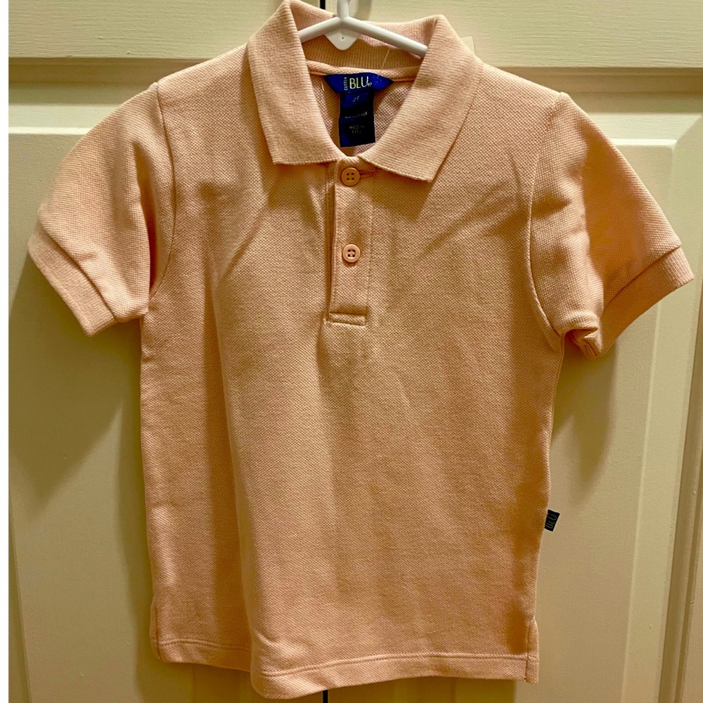 2T Boys Light Pink Polo Shirt NWT